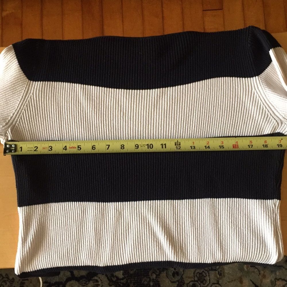 Rafaella cotton sweater black white stripe size L - Picture 7 of 8